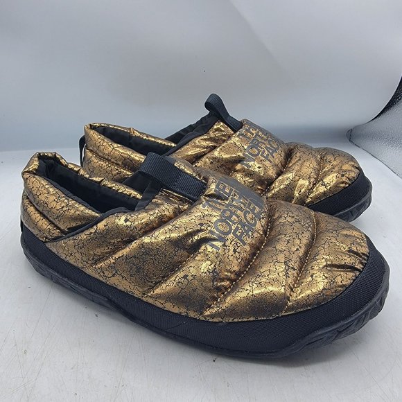 The North Face Nuptse Mule Womens 8 Metallic Bronze Gold Slippers Goose Down - Picture 1 of 15